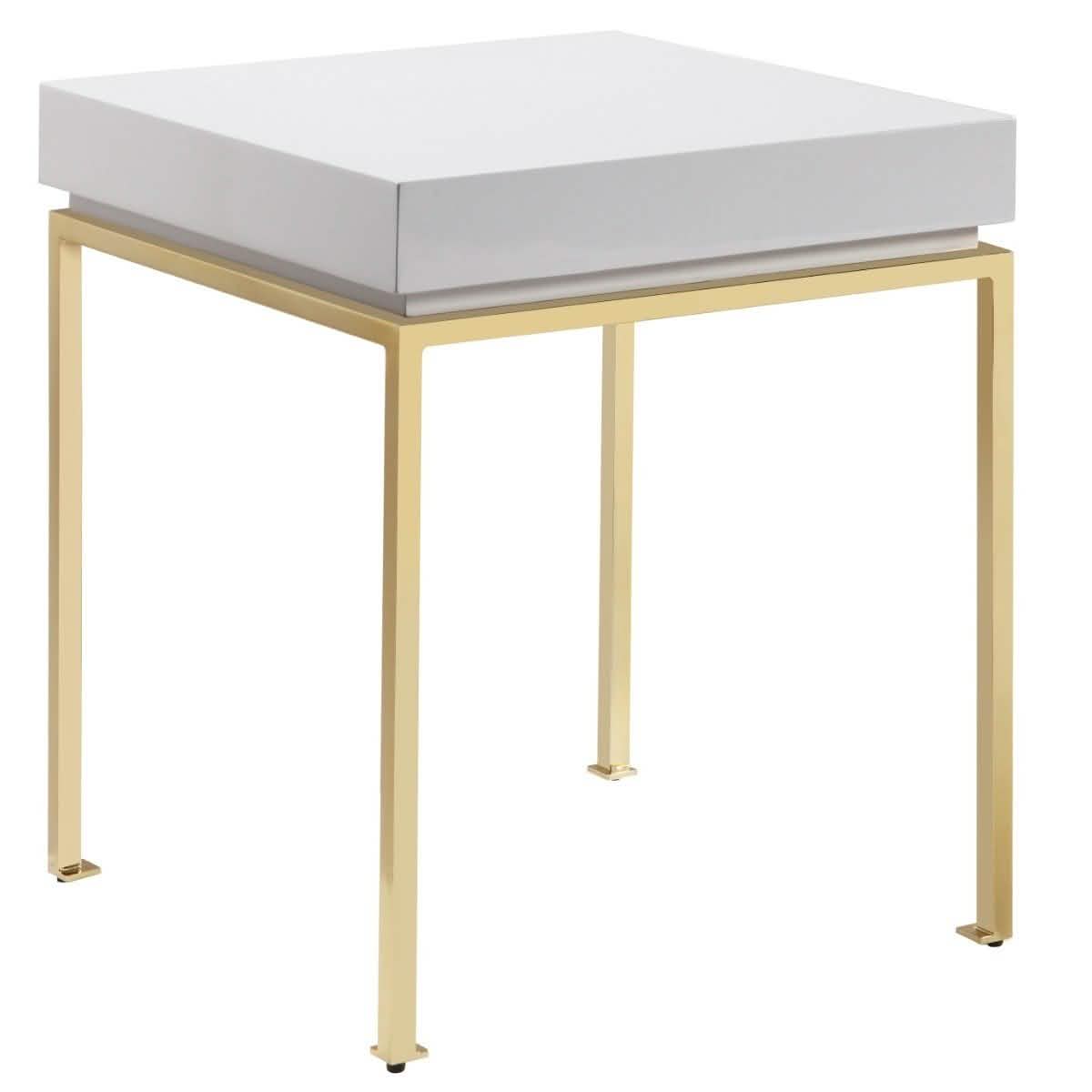 Bianca Nightstand Side Table Square Frame High Sheen Lacquer