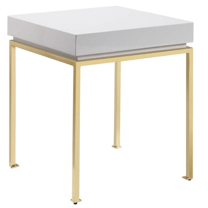 Bianca Nightstand Side Table Square Frame High Sheen Lacquer