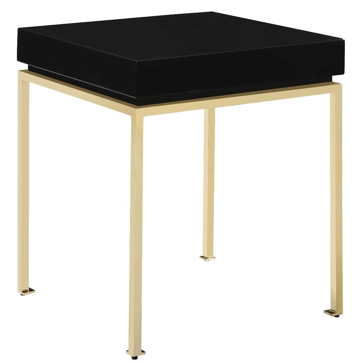 Bianca Nightstand Side Table Square Frame High Sheen Lacquer