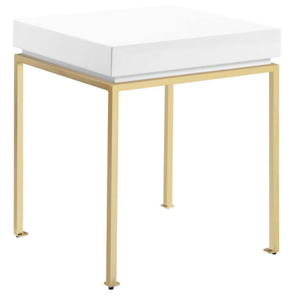 Bianca Nightstand Side Table Square Frame High Sheen Lacquer