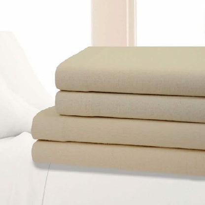 Bibb Home 100% Cotton Solid Flannel Deep Pocket Sheet Set