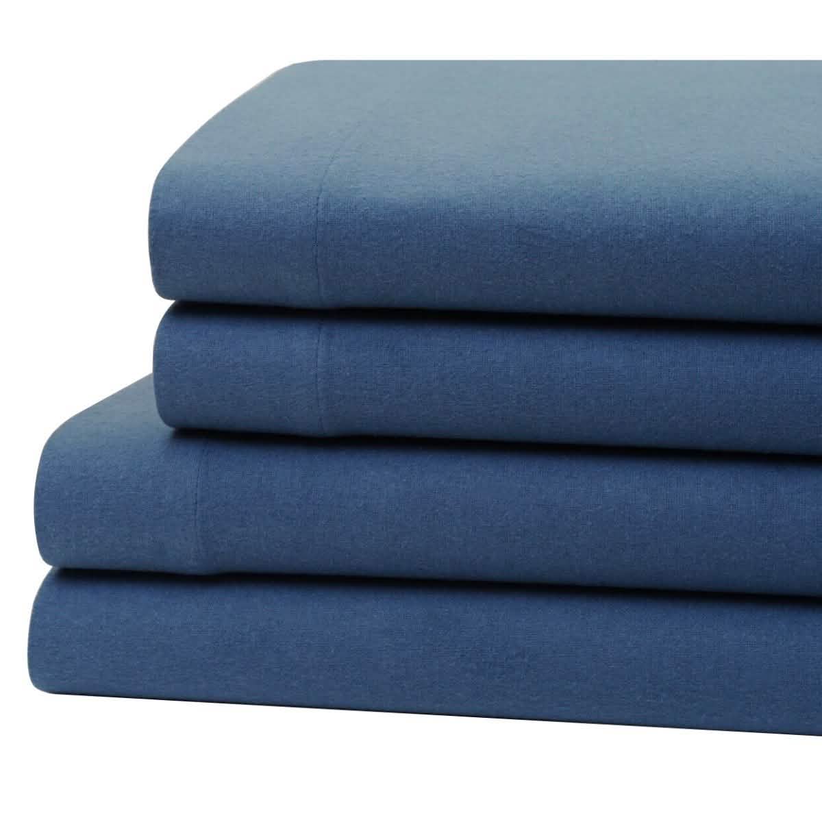 Bibb Home 100% Cotton Solid Flannel Sheet Set