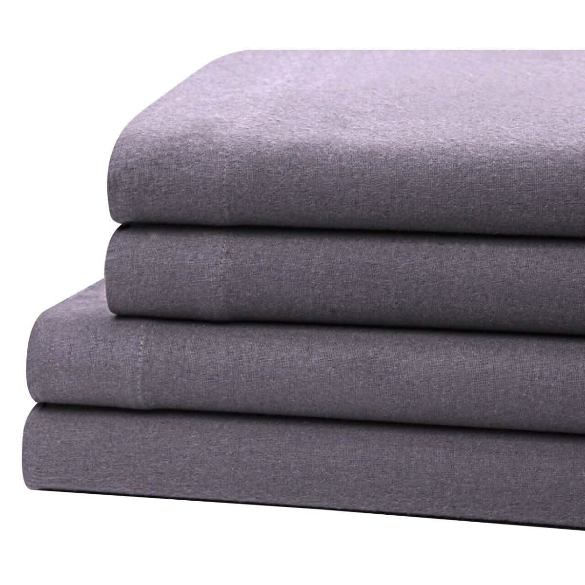 Bibb Home 100% Cotton Solid Flannel Sheet Set