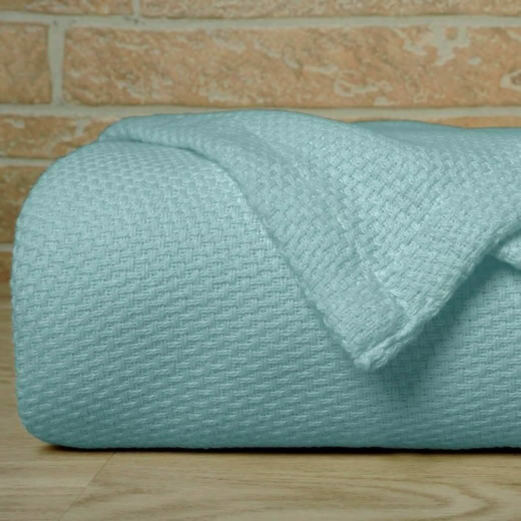 Bibb Home 100% Cotton Waffle Weave Thermal Blanket