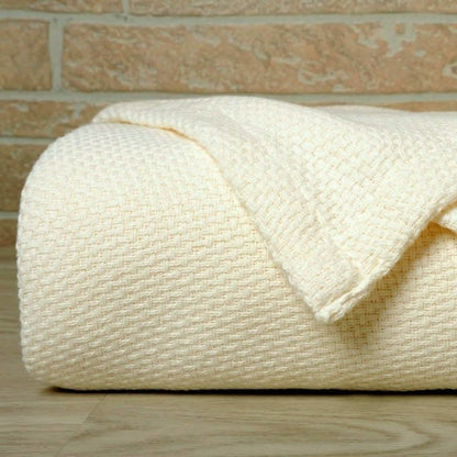 Bibb Home 100% Cotton Waffle Weave Thermal Blanket