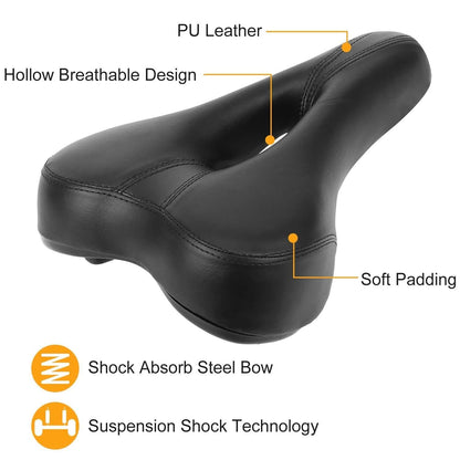 Bicycle Padded Saddle Wear Resistant Hollow Leather Seat Cushion