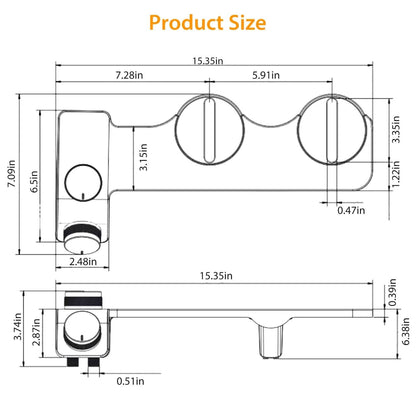 Bidet Attachment Non-Electric Fresh Water Sprayer with Self Cleaning Dual Nozzle