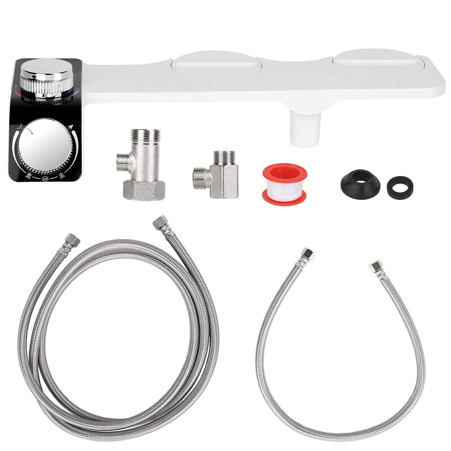 Bidet Attachment Non-Electric Fresh Water Sprayer with Self Cleaning Dual Nozzle