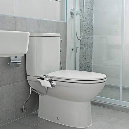 Bidet Attachment Non-Electric Fresh Water Sprayer with Self Cleaning Dual Nozzle