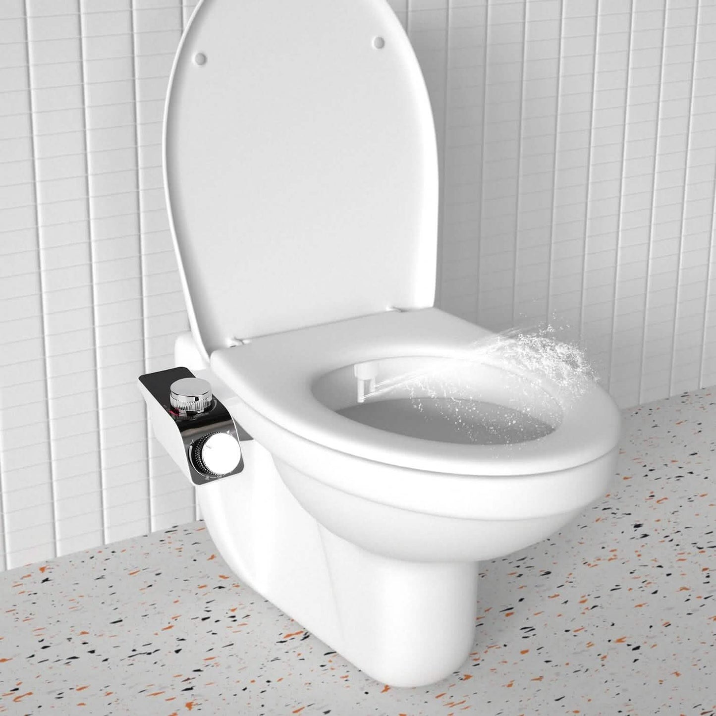 Bidet Attachment Non-Electric Fresh Water Sprayer with Self Cleaning Dual Nozzle