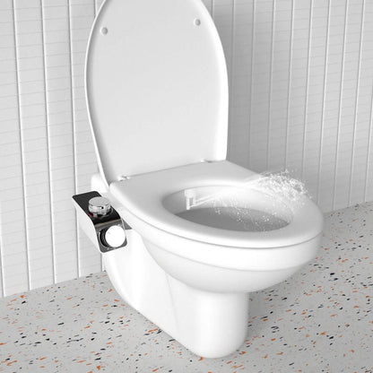 Bidet Attachment Non-Electric Fresh Water Sprayer with Self Cleaning Dual Nozzle