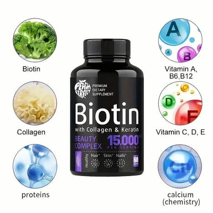 Biotin Capsules Multivitamin Collagen Keratin Supplement Hair Skin And Nail Vitamin