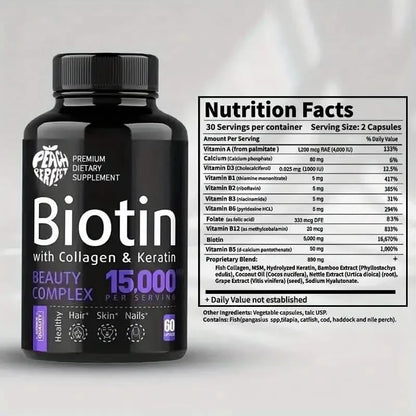 Biotin Capsules Multivitamin Collagen Keratin Supplement Hair Skin And Nail Vitamin