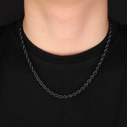 Black Chain Style Titanium Steel Fashion Necklace for Men