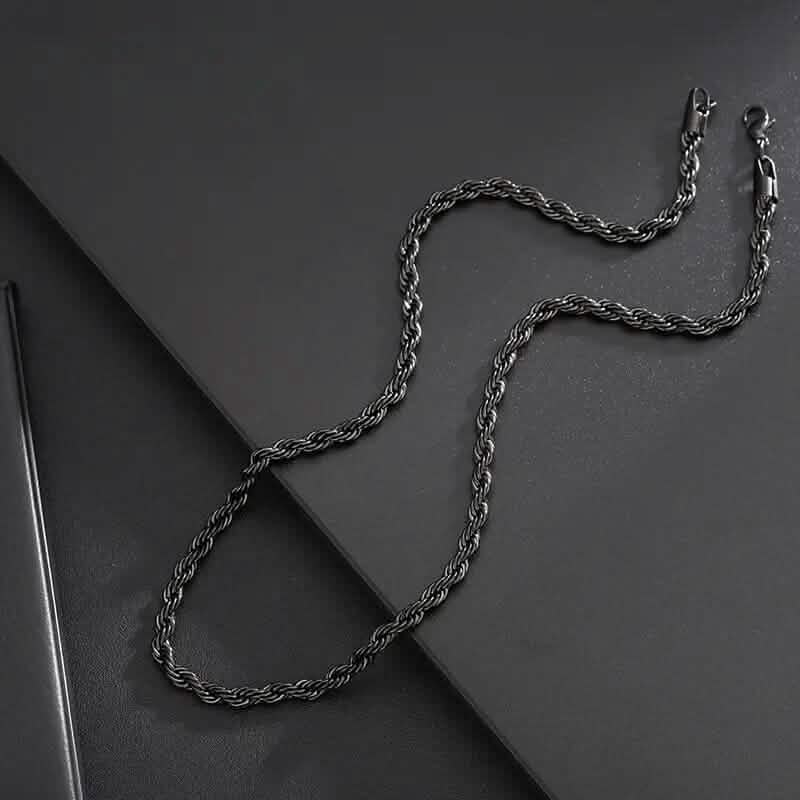 Black Chain Style Titanium Steel Fashion Necklace for Men