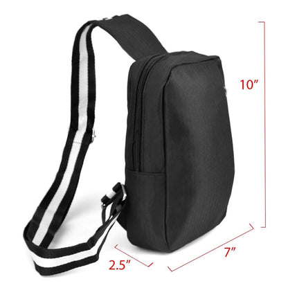 Black Crossbody Shoulder Sling Bag with USB Charging Port