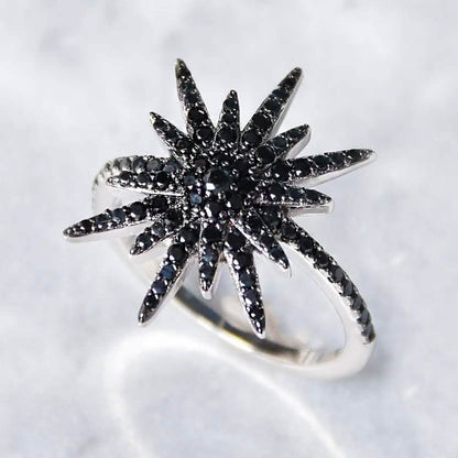 Black CZ Star Statement Ring - Assorted Sizes