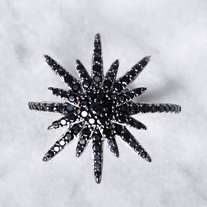 Black CZ Star Statement Ring - Assorted Sizes