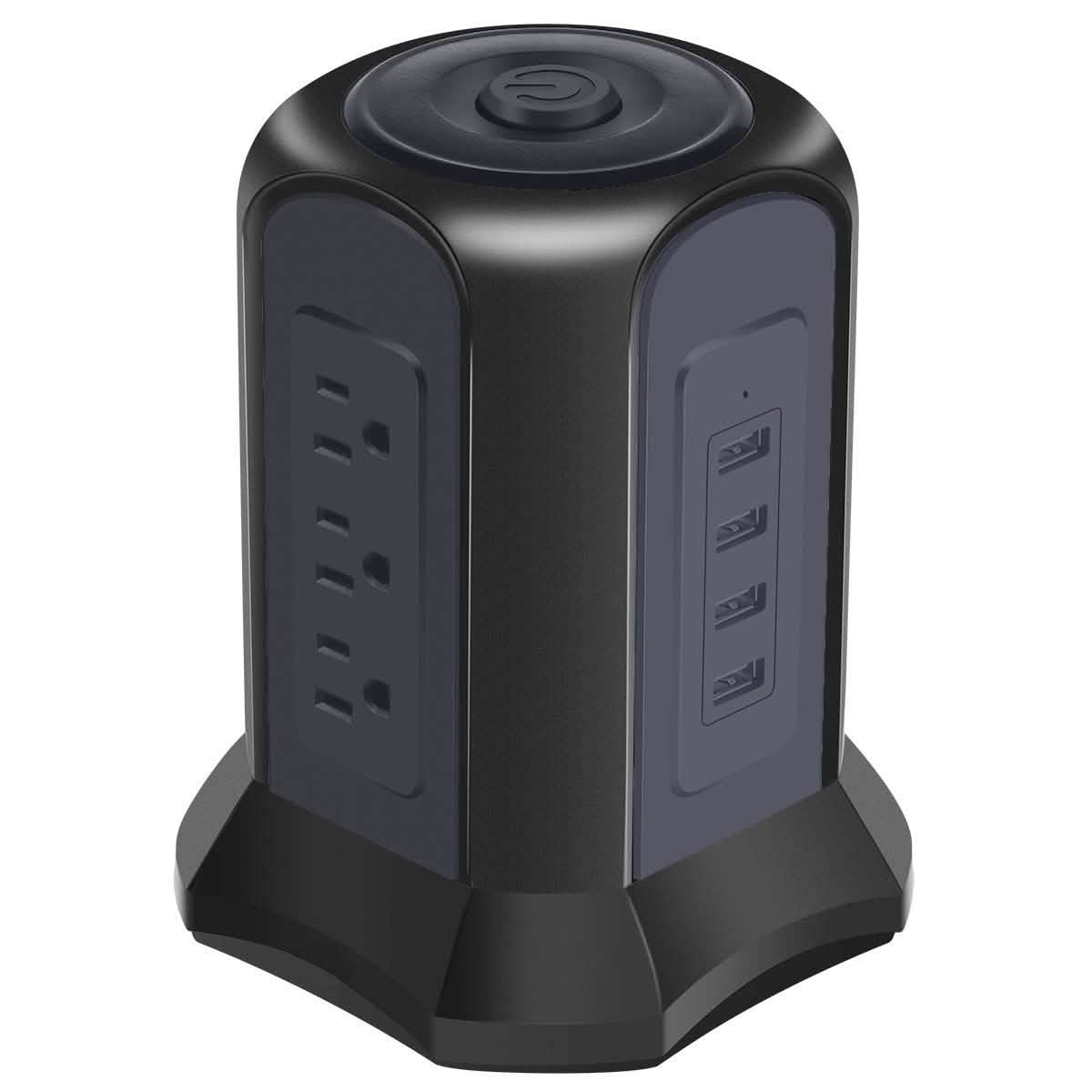 Power Strip Tower with 9 AC-Outlets and 4 USB Charging Ports Switch Control