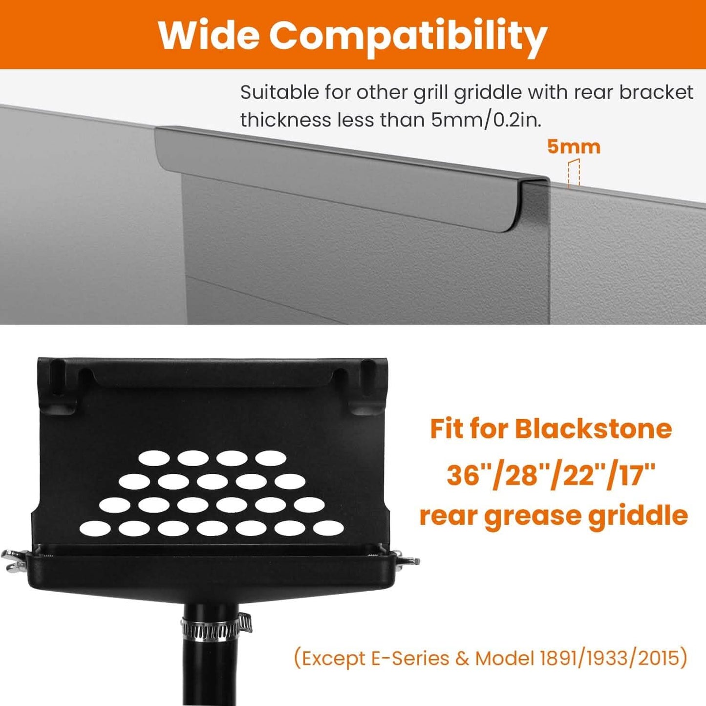 Blackstone Griddle Grease Catcher with  Heat Resistant Hose Stainless Steel
