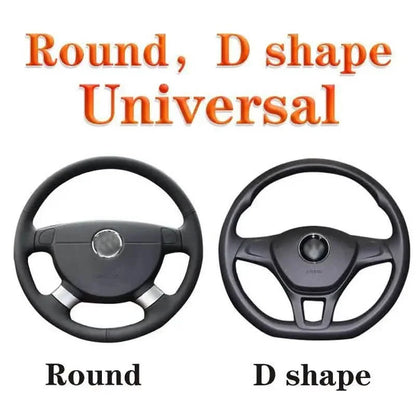 Bling Soft Leather Car Steering Wheel Cover Non-Slip Heat And Cold Protector