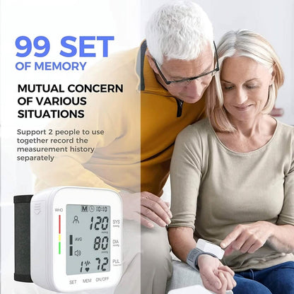 Blood Pressure Monitor Digital Wrist Blood Pressure Machine Automatic Cuff BP Detector