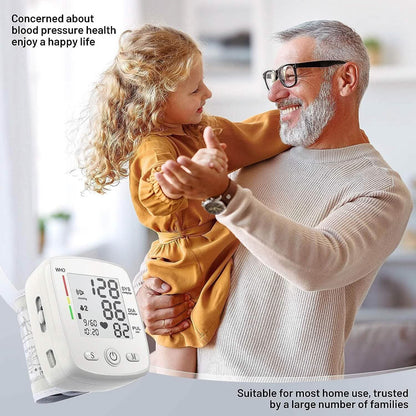Blood Pressure Monitor Digital Wrist BP Machine Automatic BP Cuff with 2 Users 180 Memory Voice Large LCD Display