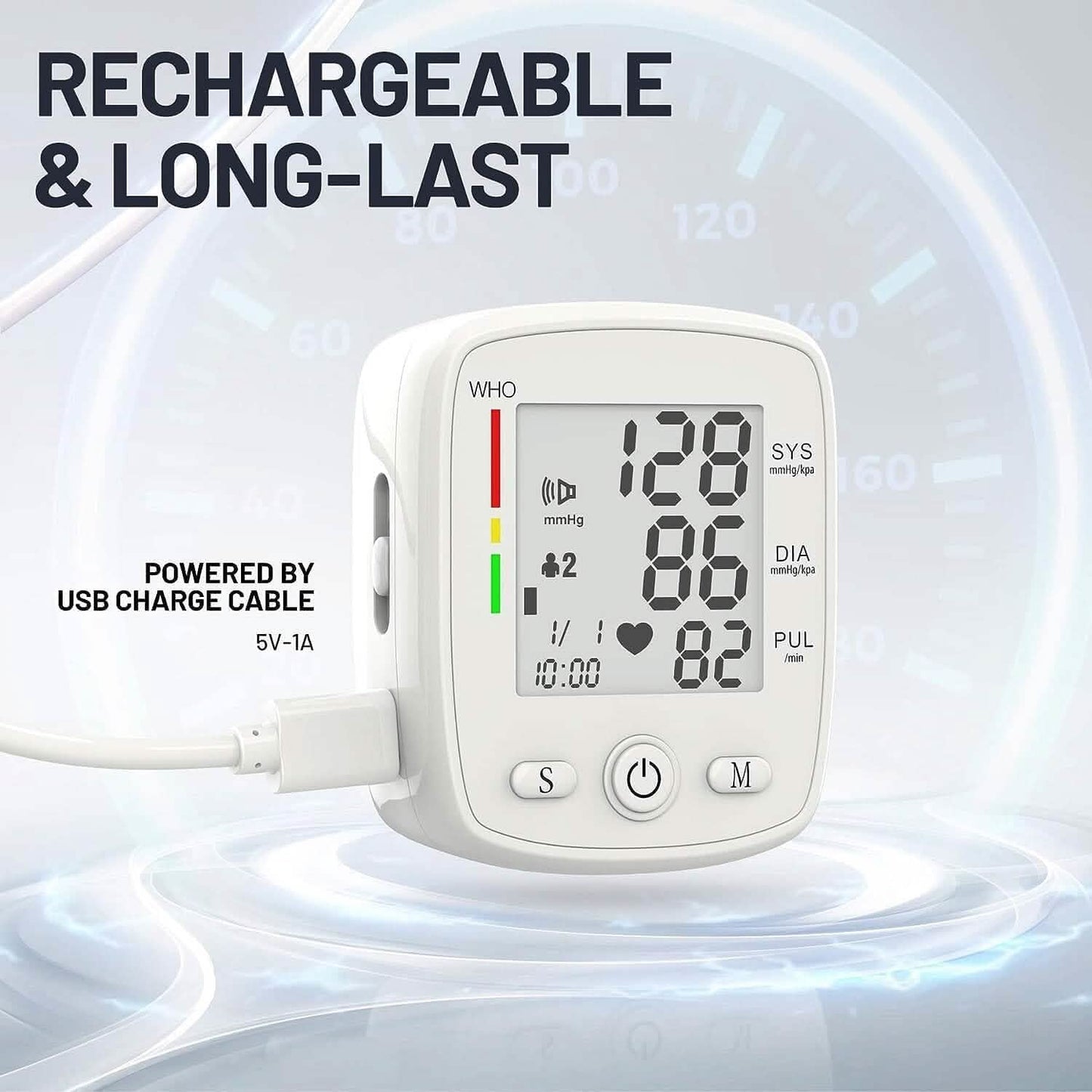 Blood Pressure Monitor Digital Wrist BP Machine Automatic BP Cuff with 2 Users 180 Memory Voice Large LCD Display