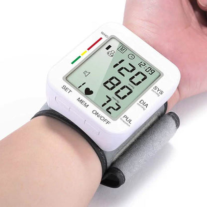 Blood Pressure Monitor Large LCD Display and Adjustable Wrist Cuff