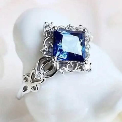 Blue Bead Decor Ring