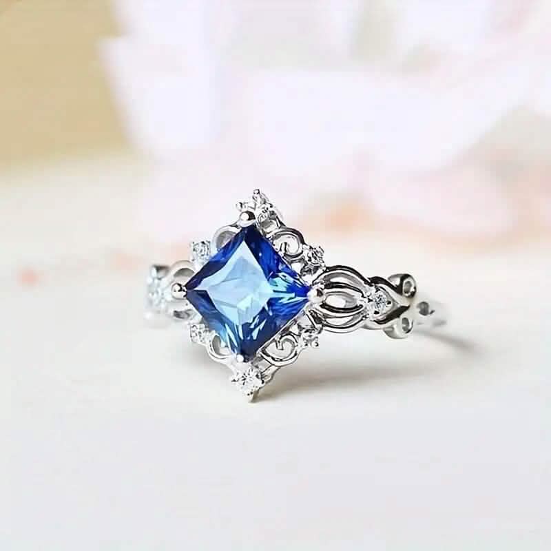 Blue Bead Decor Ring