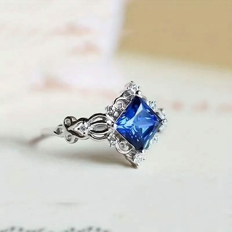 Blue Bead Decor Ring
