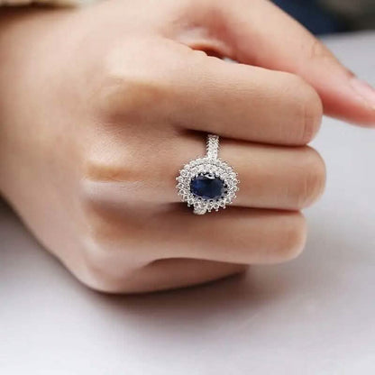Blue Cubic Zirconia Ring