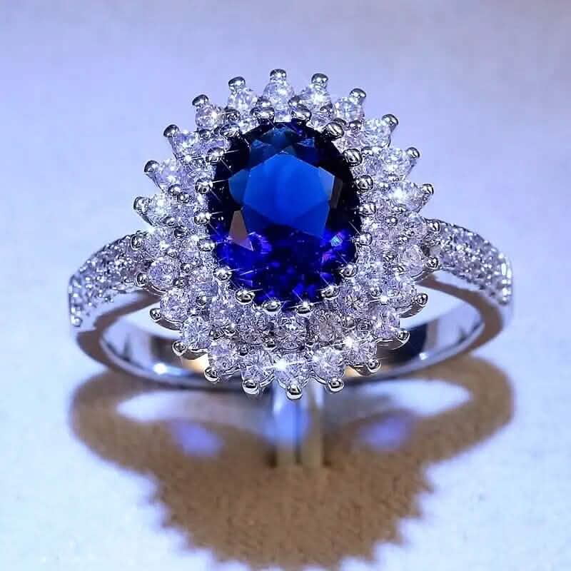 Blue Cubic Zirconia Ring