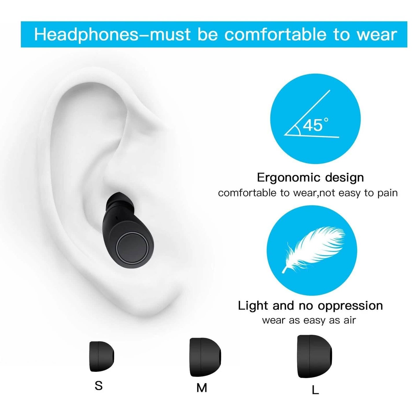 Bluetooth 5.0 Wireless Headset Deep Bass Stereo Earbuds LCD Power Display