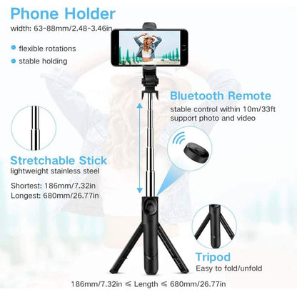 Bluetooth Selfie Stick Tripod
