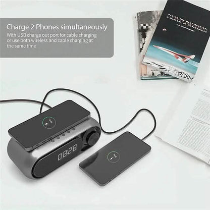 Bluetooth Speaker Wireless Charger with Alarm Clock