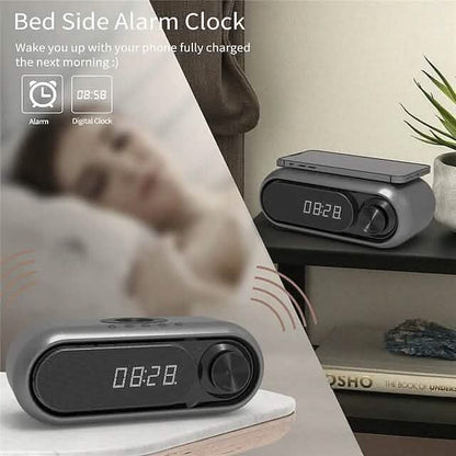 Bluetooth Speaker Wireless Charger with Alarm Clock