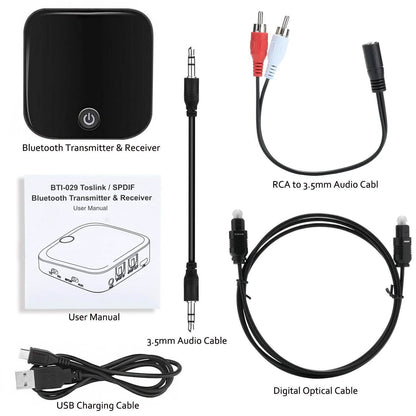 Bluetooth Wireless Audio Transmitter Receiver Adapter Optical Toslink