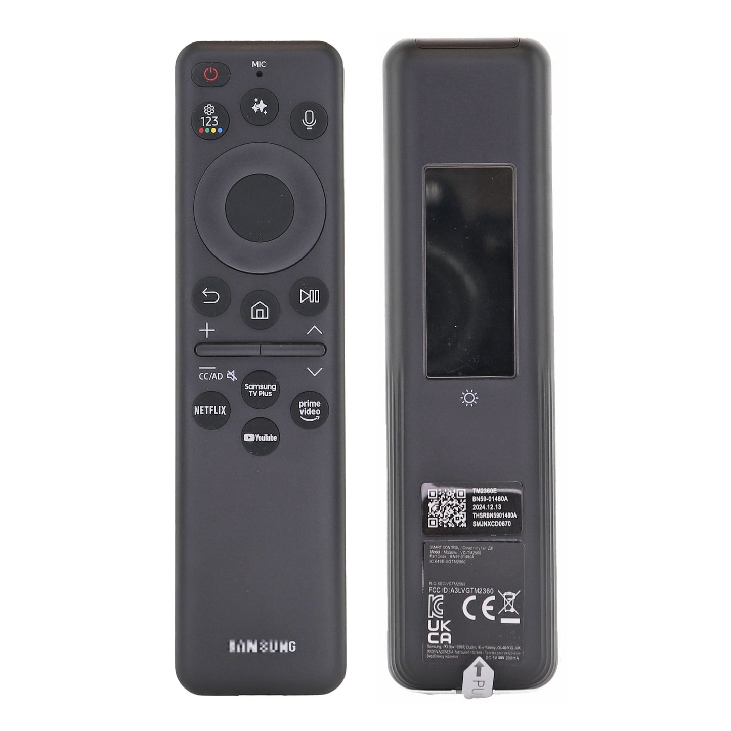 Samsung BN59-01480A / TM2360E 2025 Eco Solar Cell TV Remote Control | Voice AI | Samsung TV Plus | Netflix | Prime Video | Youtube - BN5901480A