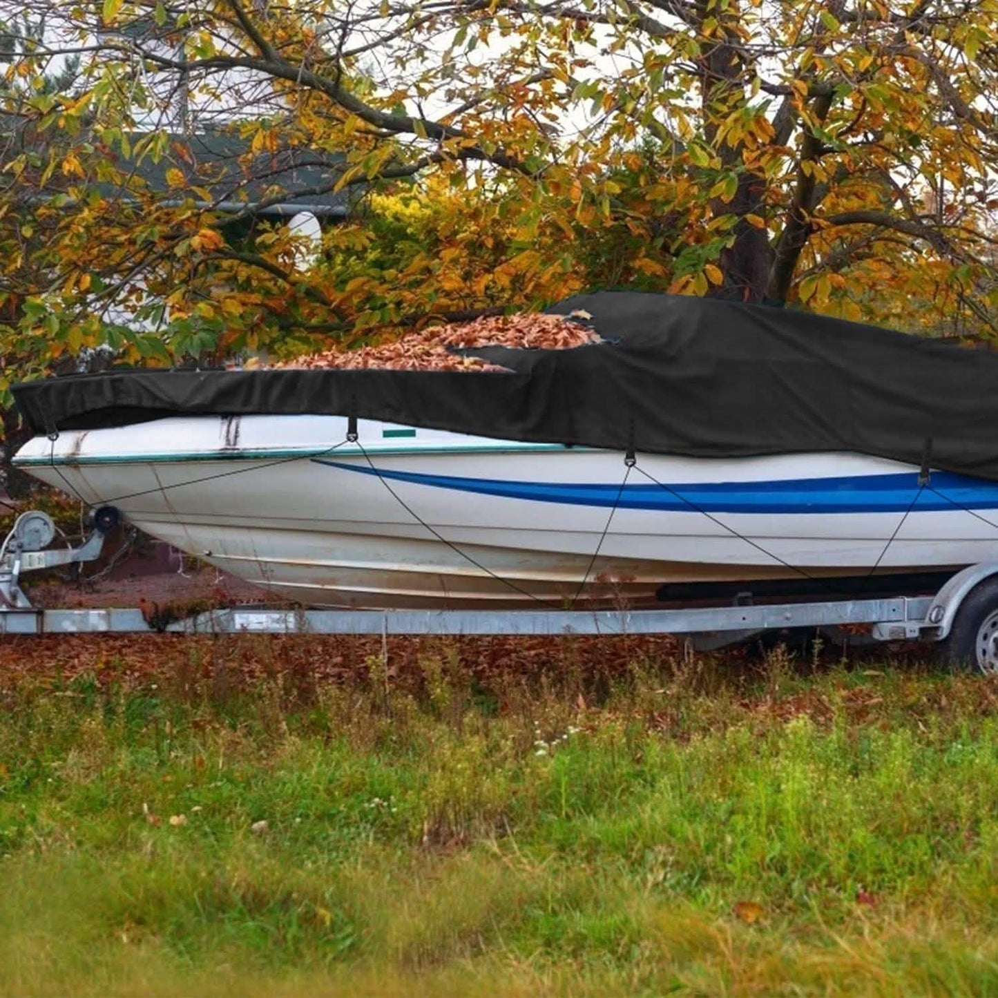 Boat Cover 210D Waterproof Dustproof Trailerable Boat Protector