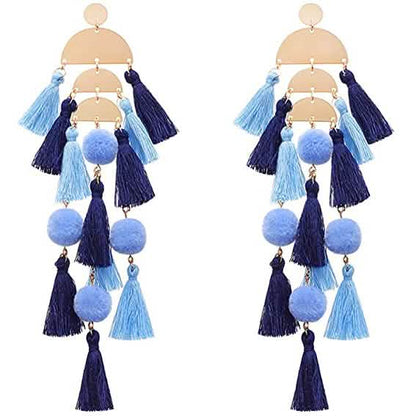 Boho Long Tassel Fringe Earrings
