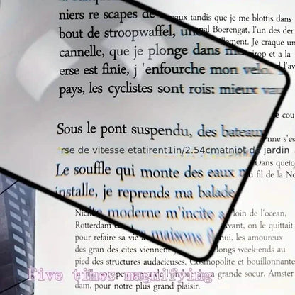 Book Page Magnification 180X120mm - Ultra Thin Convenient PVC Magnifier