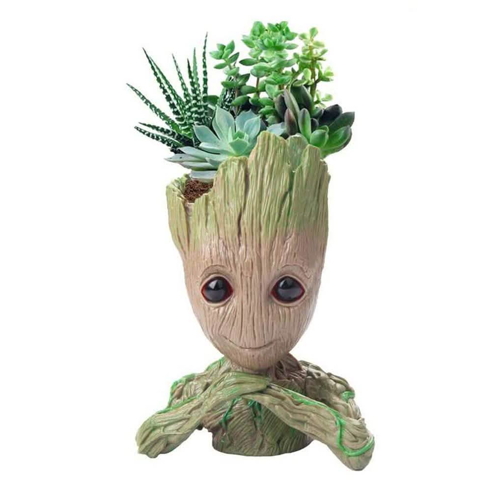 Boxod Treeman Baby Groot Succulent Flower Pot with Hole Pen Holder