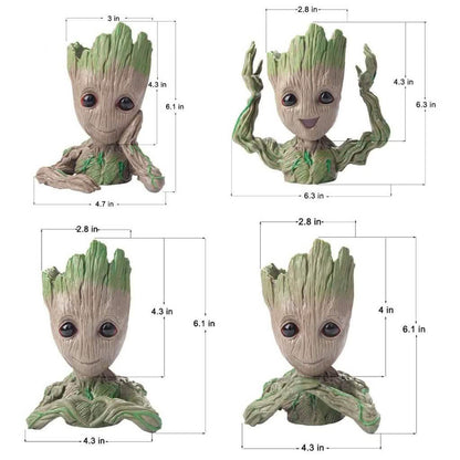 Boxod Treeman Baby Groot Succulent Flower Pot with Hole Pen Holder