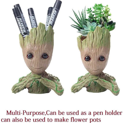 Boxod Treeman Baby Groot Succulent Flower Pot with Hole Pen Holder