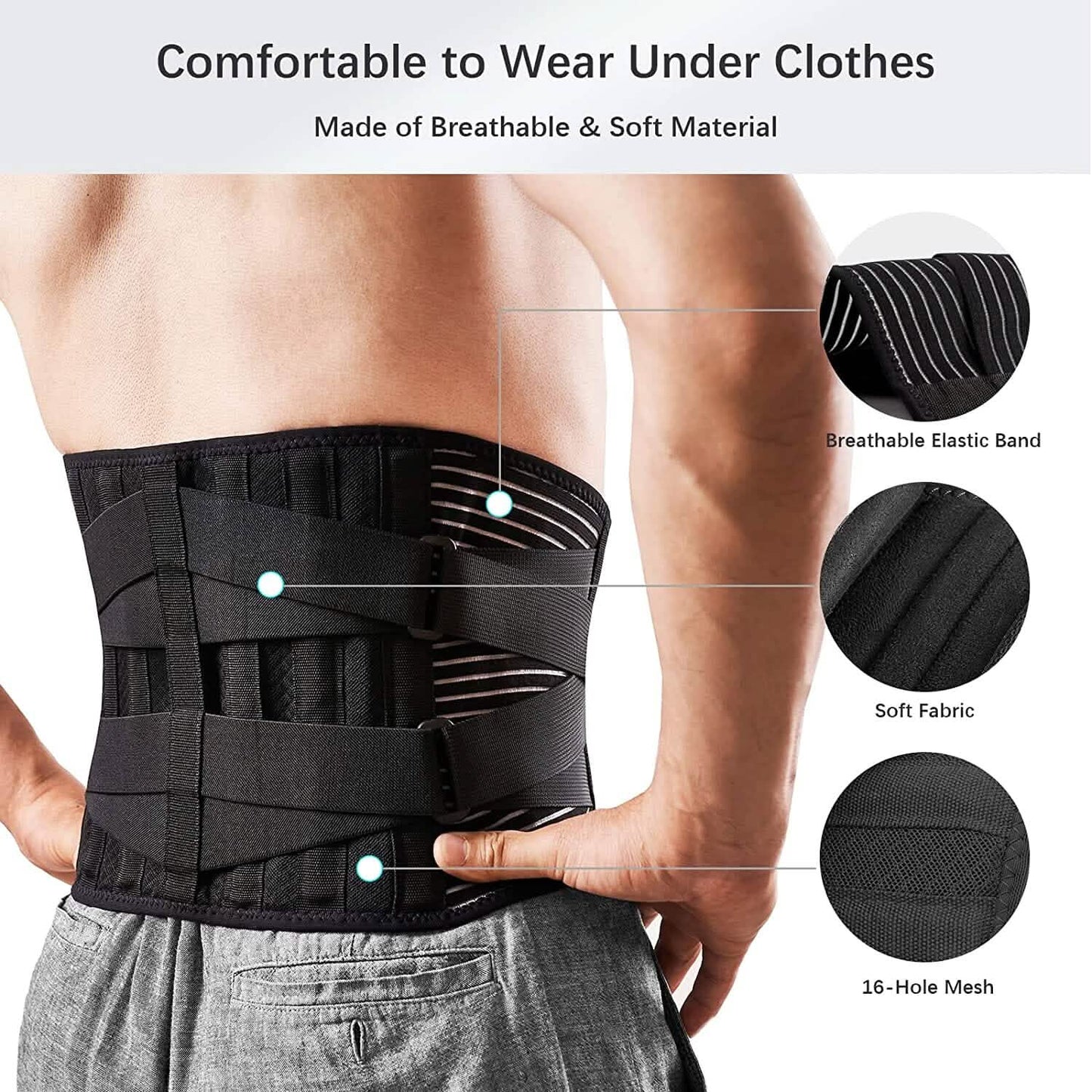 Braces for Lower Back Pain Relief with 6 Stays