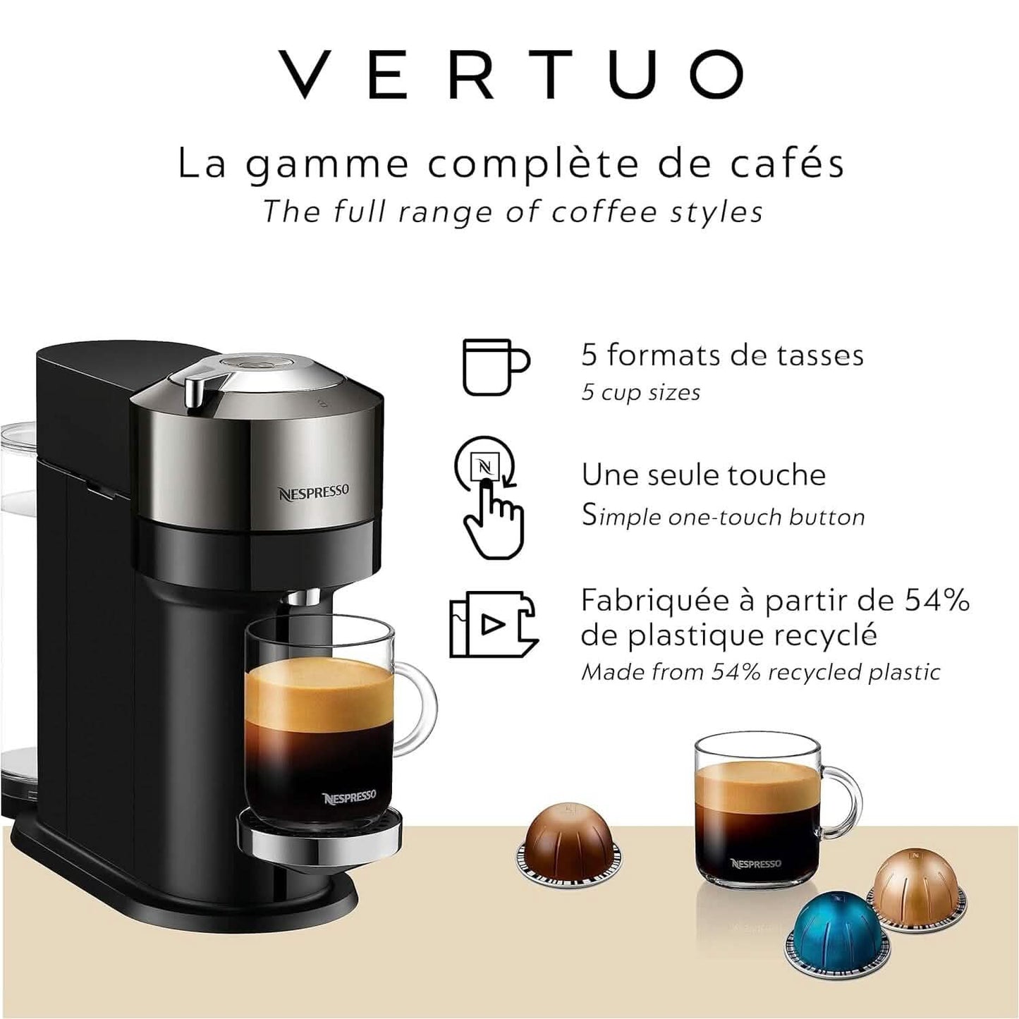 Breville Nespresso Vertuo Next Coffee and Espresso Machine  (Refurbished)