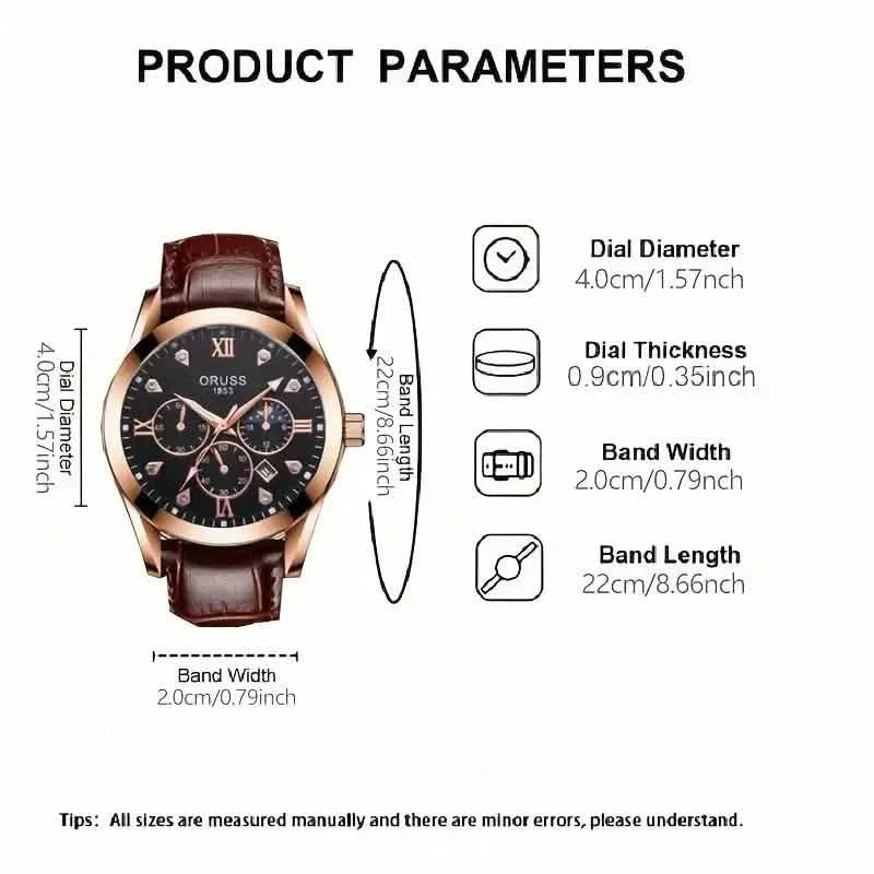 Brown Leather Fashion Quartz Wrist Watch