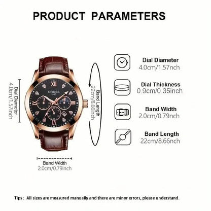 Brown Leather Fashion Quartz Wrist Watch
